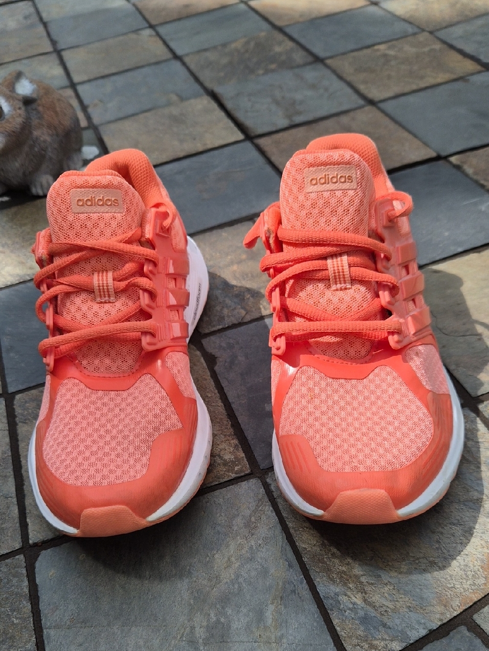 Adidas Coral /Orange and White Athletic Sneakers.  7.5 NWOT